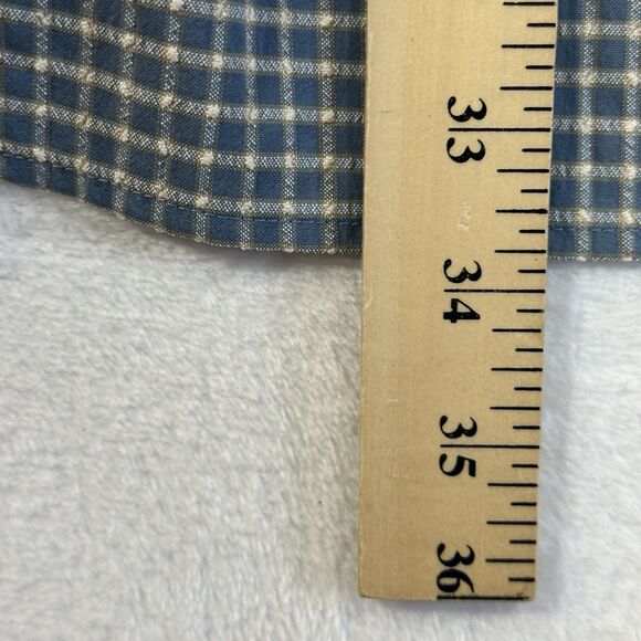 LL Bean Shirt Men's L Blue‎ Check Performance Seersucker Roll Tab Button 0GR88 - Picture 5 of 15